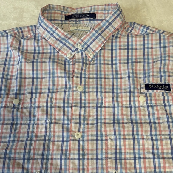 Columbia PFG Super Tamiami Shirt Mens Size XXL Vented Multicolor Plaid - Picture 2 of 8